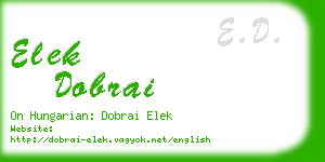 elek dobrai business card